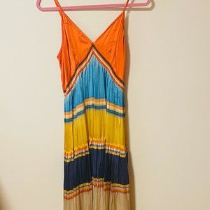 Anthropologie Rainbow Ombre Satin Maxi Dress - Brand New!